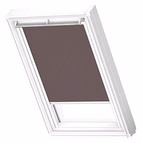VELUX Verduisterend Rolgordijn DKL met Witte Geleiders, P10, Taupe