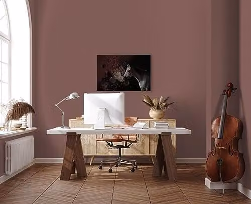 A.S. Création Canvas Wanddecoratie Paard met Bloemen - Zwart/Rood - B: 90 cm, H: 60 cm