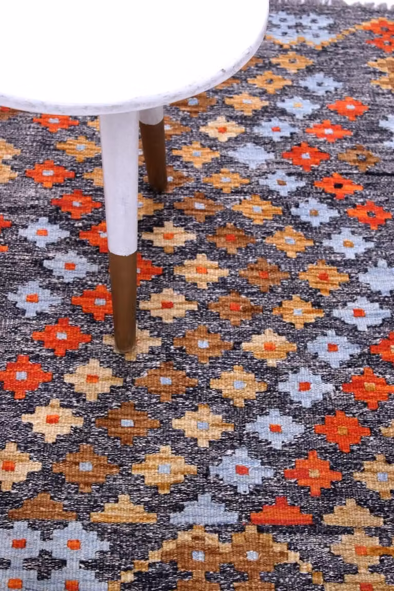 Handgeweven Laagpolig Wollen Vloerkleed Koho Afghan Kelim Modern B/D: 121 x 79 cm