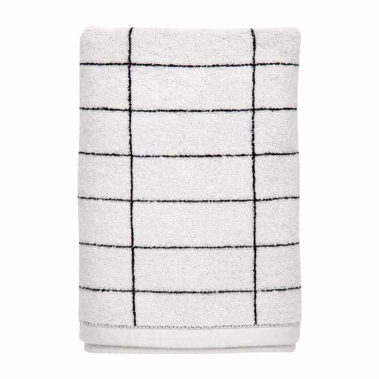 Mette Ditmer Tile Stone gastenhanddoek 2-pack Black-Off-white Breedte: 38 cm, Lengte: 60 cm