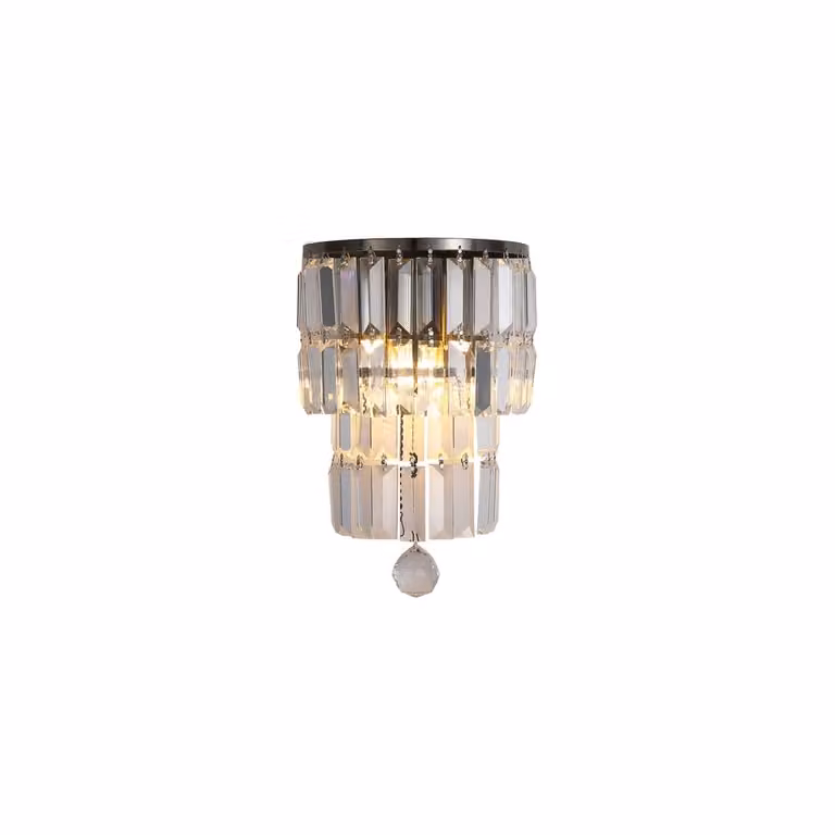 Searchlight Empire Wandlamp - Antiek Messing en Transparant Glas