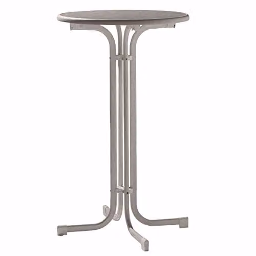 Sieger 237/G Party klaptafel met mecalit-Pro-plaat, Ø 70 cm, ijzergrijs stalen buisframe met antraciet leisteendecoratie