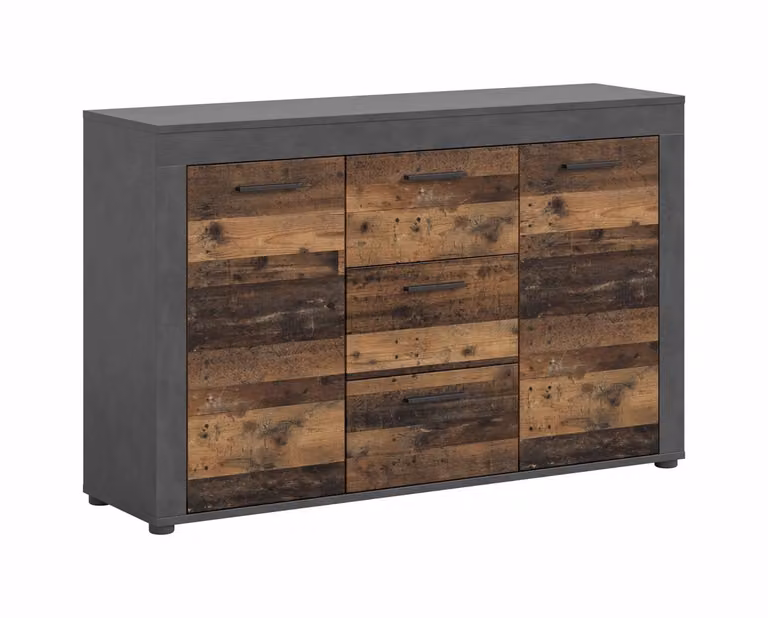 Furnilux Jam Sideboard Old Wood Matera NB B/D/H: 80 x 35 x 125 cm