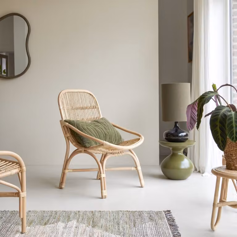 Tikamoon Vintage Rattan Fauteuil - Beige
