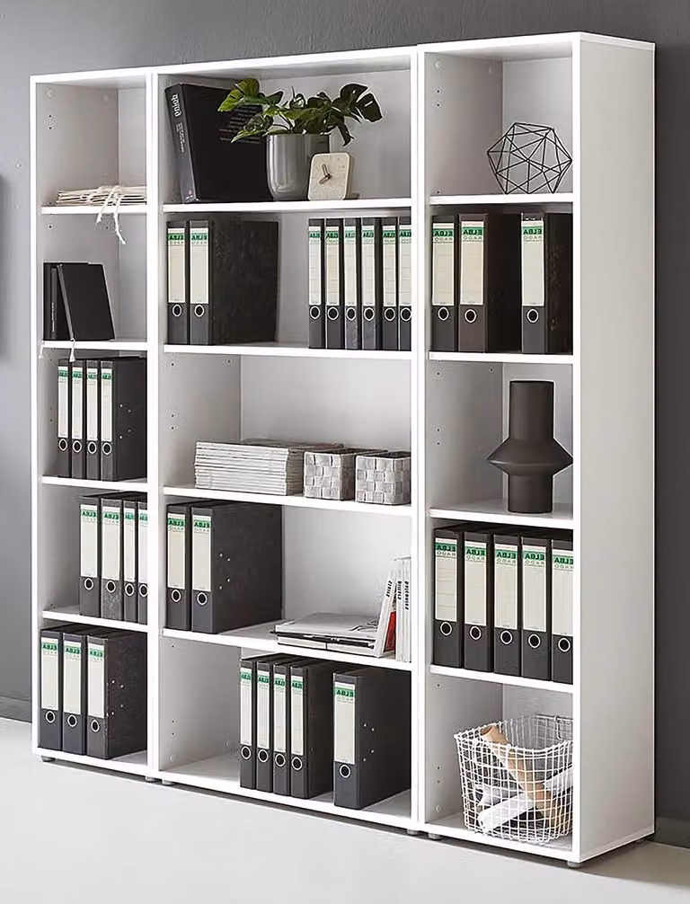home24 Open kasten 3-delig wit, B/D/H: 85 x 33 x 186 cm