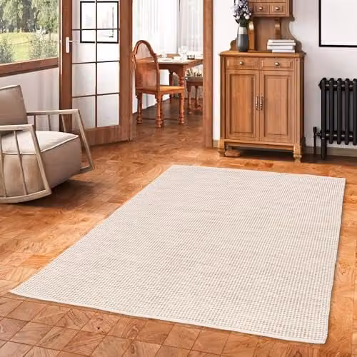 Kelim Sandy Modern Katoenen Kilim Tapijt - Beige