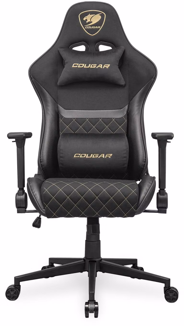 Cougar Armor One V2 Gold Gaming-stoel, zwart/goud, stof en kunstleer