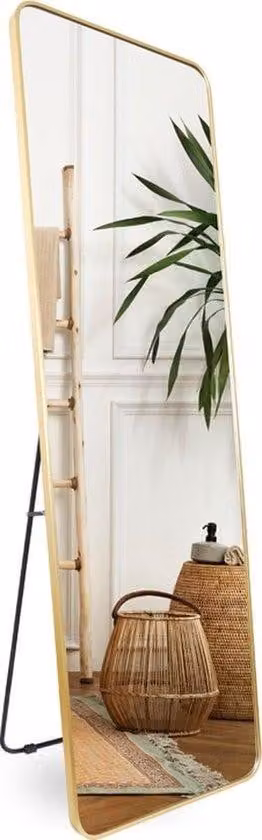 SensaHome Passpiegel Staande Hangspiegel Goud H 160 x B 50 cm
