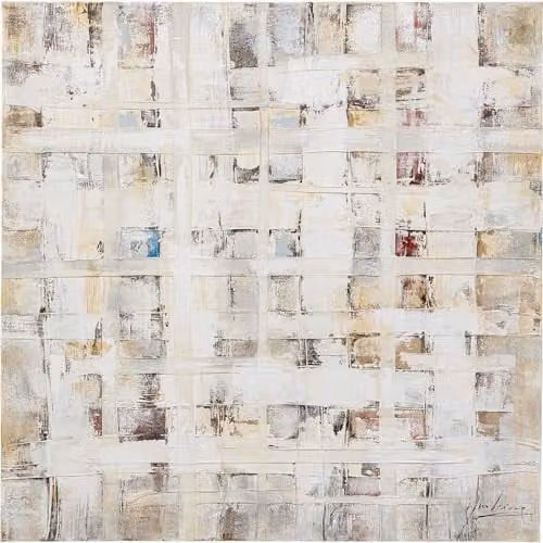 Kare Design Treccia muurschildering, beige, abstracte kunst, vierkant, H 120 x B 120 cm