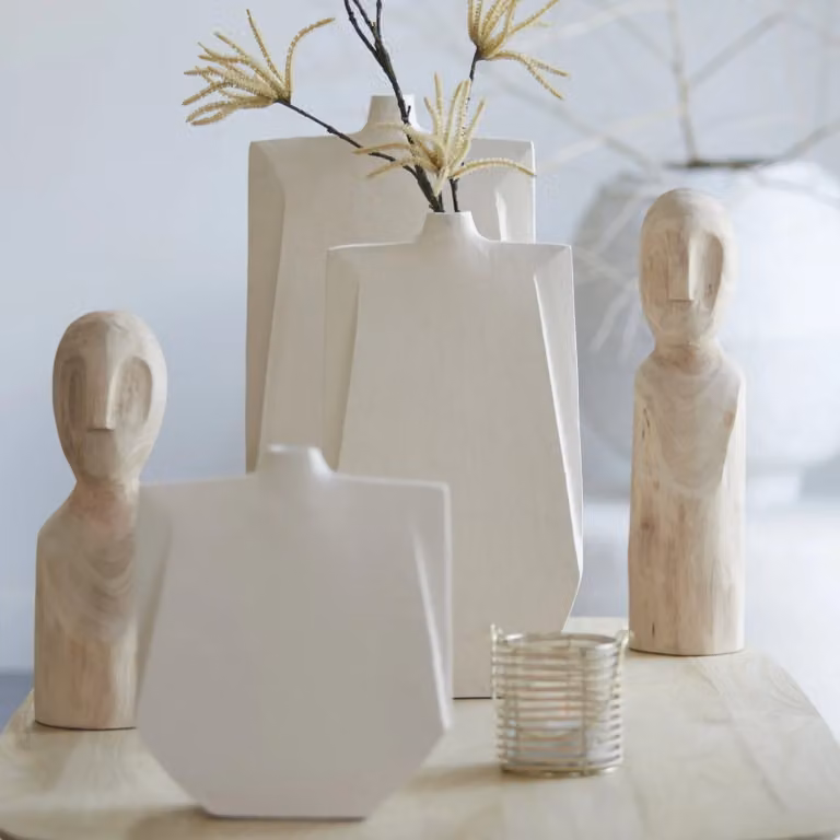 Light en Living Vaas MAKAHA Keramiek Crème B/D/H: 21 x 7,5 x 41 cm