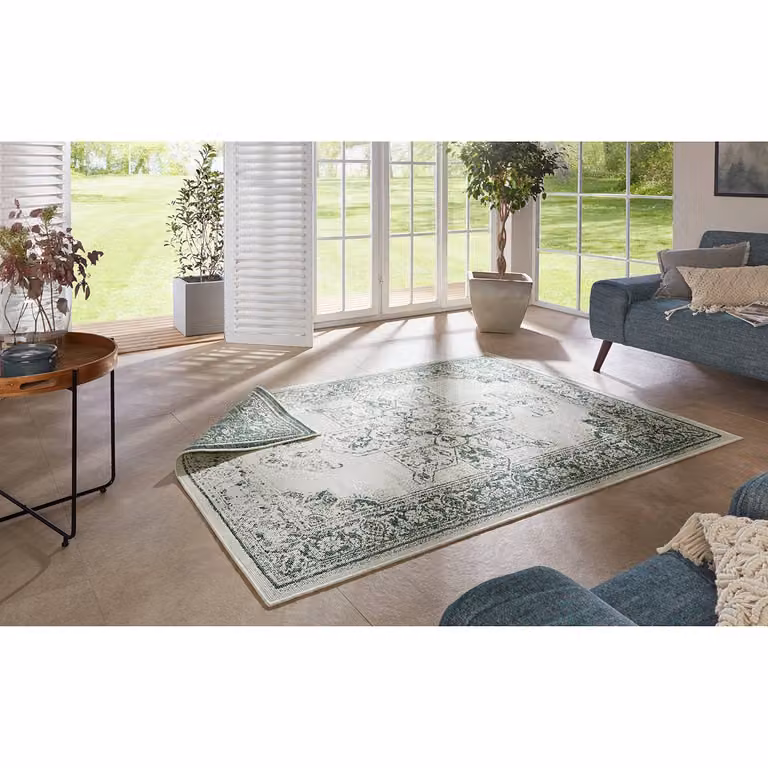 home24 In- & outdoorvloerkleed Borbon, groen, geweven stof, B: 160 cm, L: 230 cm