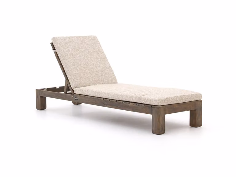 Verstelbaar ligbed ROUGH van ROUGH Furniture in Teakhout - Old Teak Greywash/Taupe