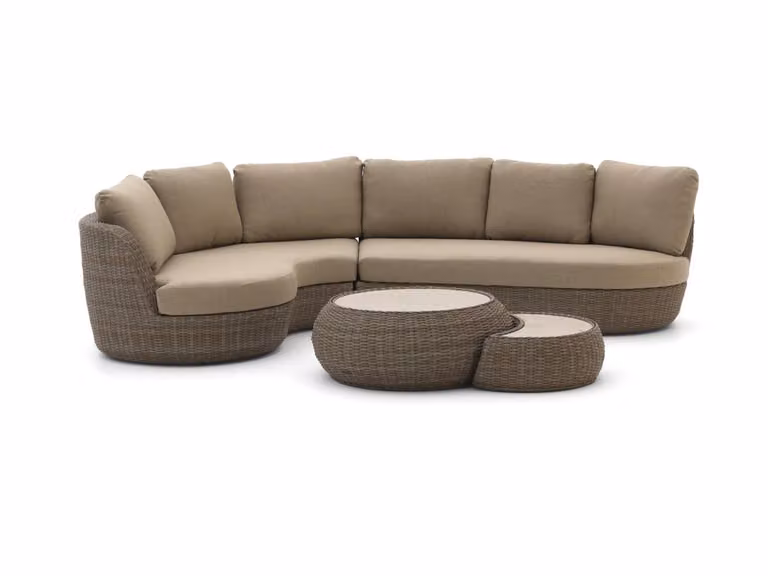 Intenso Furniture Hoek loungeset voor 6 personen, Beige, L-vormig met aluminium frame