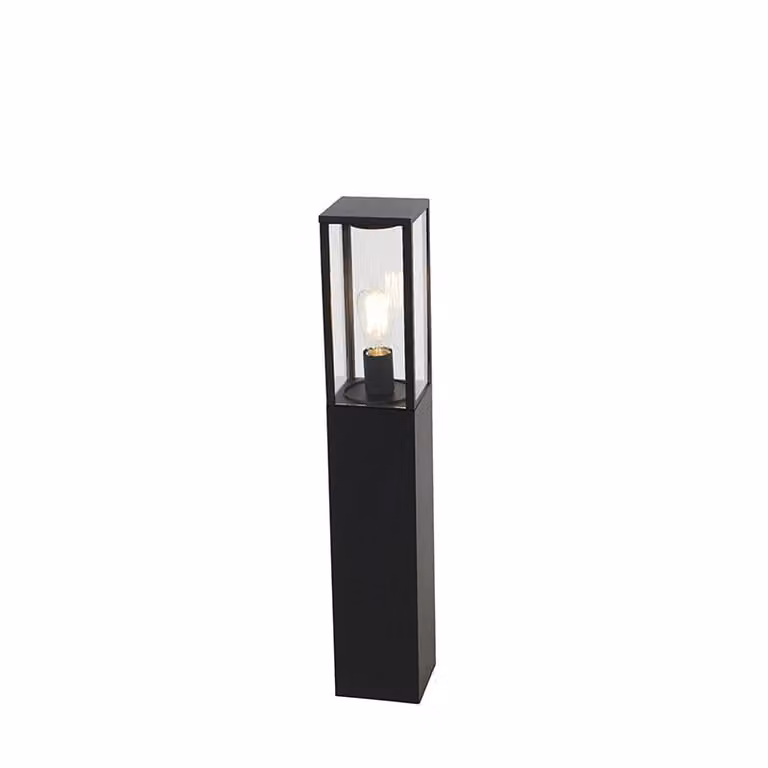 Qazqa Moderne Staande Buitenlamp Zwart met Grondpin en Kabelmof, Hoogte: 80 cm
