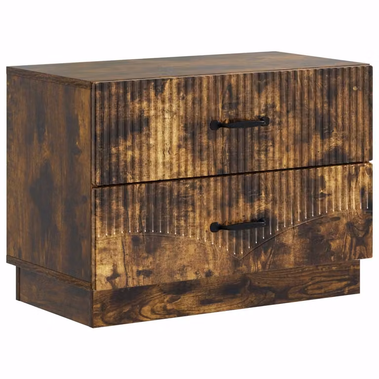 vidaXL Nachtkastje Vintage Gerookt Eiken H: 44,5 x B: 62 x D: 34,5 cm