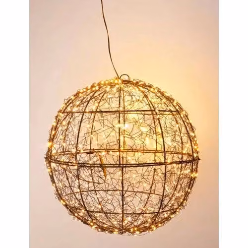 Home & Styling Collection Zwarte Bal LED Wandlamp van Metaal, Diameter: 35 cm
