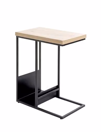HAKU Bijzettafel Modern Eiken Licht en Zwart, B: 30 cm, D: 50 cm, H: 60 cm