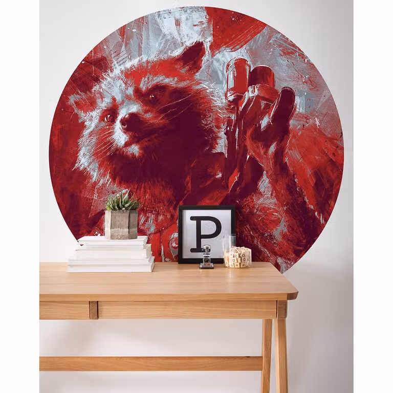 home24 Vlies-fotobehang Avengers Rocket Raccoon 128 x 128 cm