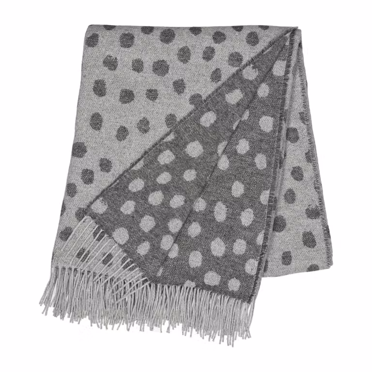 Scandi Living Droplets katoenen plaid Grijs 130 x 185 cm