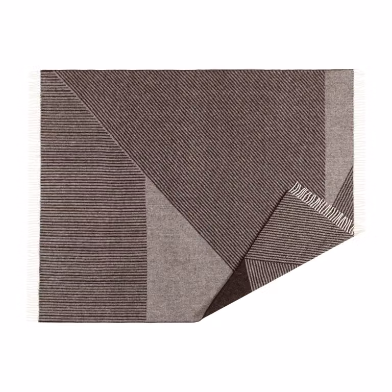 NJRD Stripes wollen plaid Bruin 130 x 185 cm