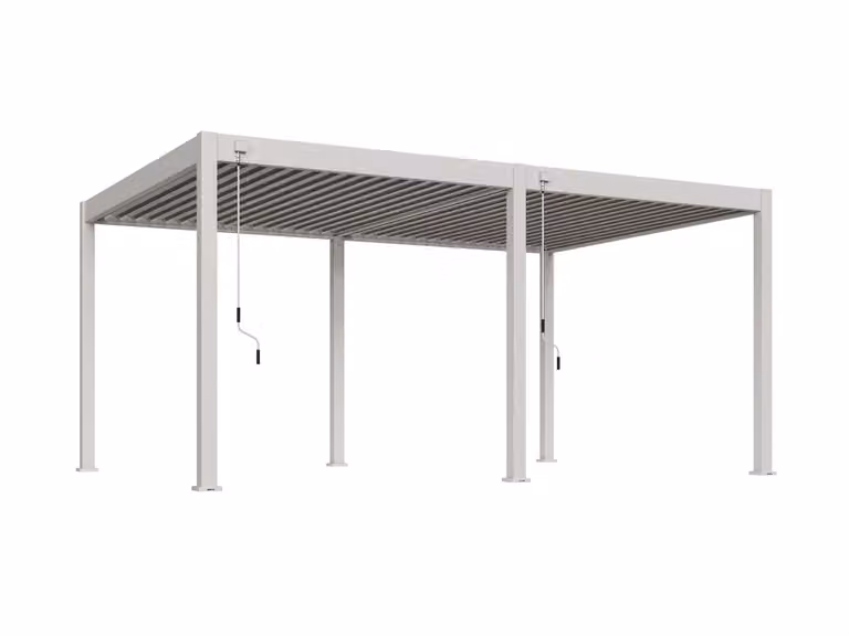 Cedrino Pergola van Kees Smit Tuinmeubelen, Wit, B/D/H: 530 x 360 x 255 cm