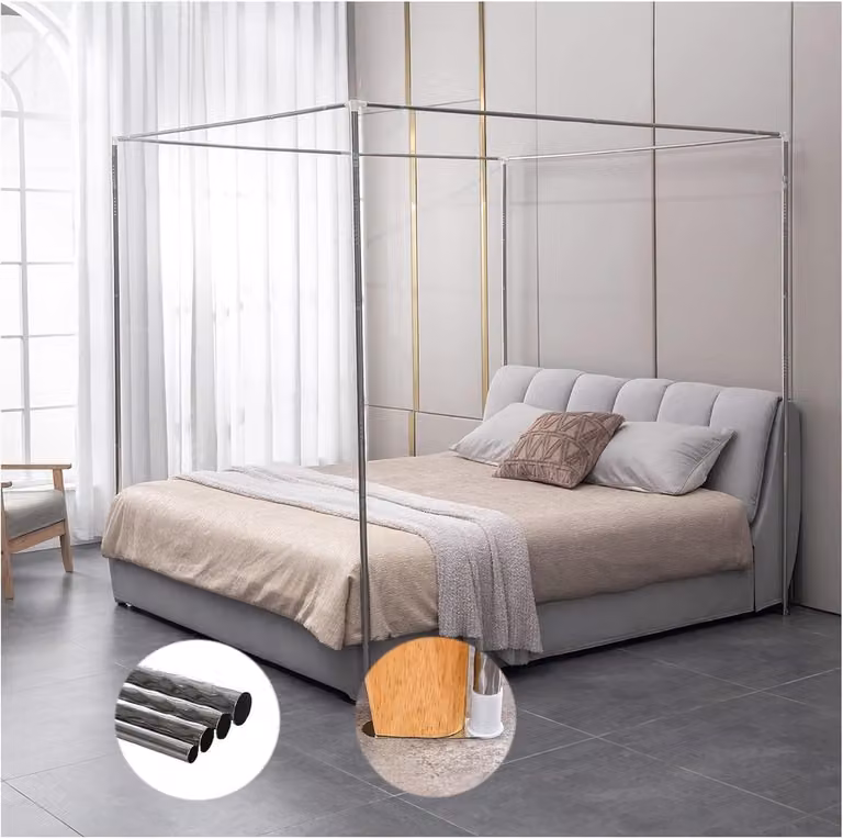 Zwart metalen hemelbed frame voor California King maat