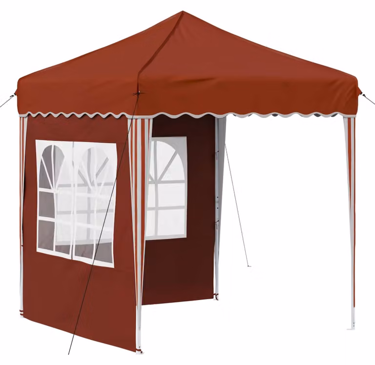 vidaXL Opklapbare partytent in terracotta met Oxford-stof, B/D/H: 195 x 195 x 245 cm