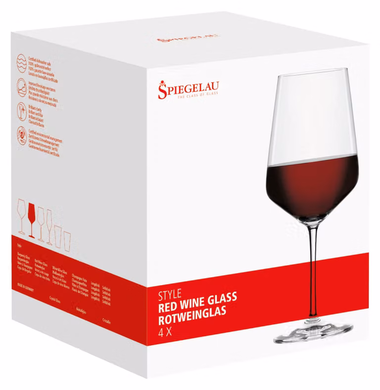 Spiegelau Style set van 4 rode wijnglazen, 63 cl