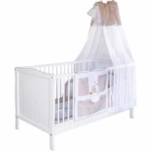 Cabino houten baby ledikant voor baby's - wit - 70 x 140 cm