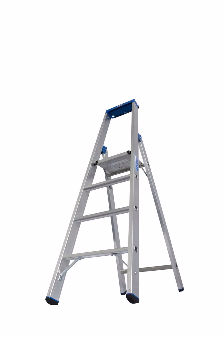 Krause Stabilo Professionele intrekbare aluminium opklapladder met 4 treden