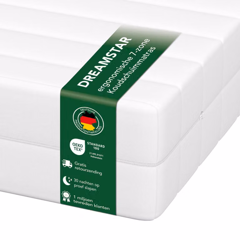 DREAMSTAR Easy Flex Ergonomisch Koudschuimmatras met 7 Zones, B/D/H: 90 x 200 x 21 cm