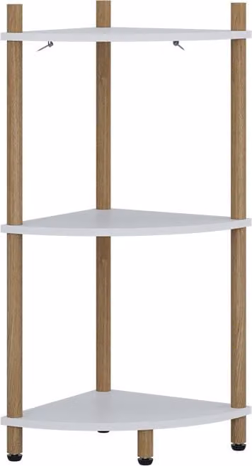 Vicco Bivio Hoekrek Wit/dennenhout met 3 opbergvakken, B/D/H: 29 x 72 cm