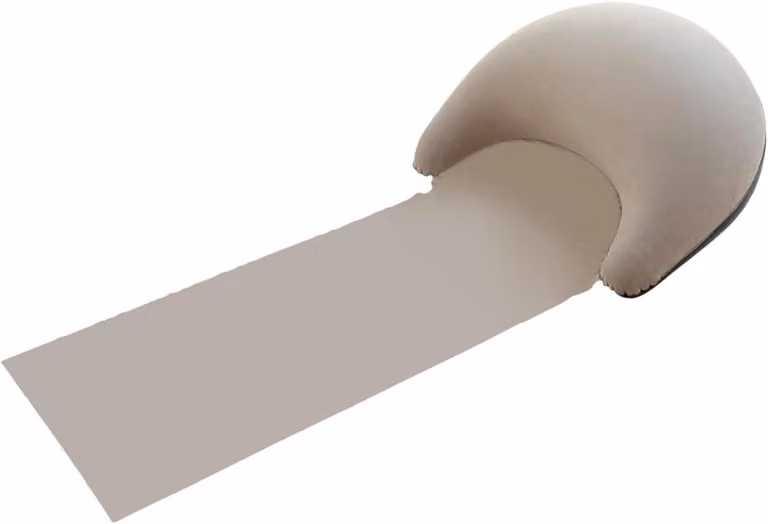 Grijs opvouwbaar strandligmat met meerlaags opblaassysteem, 160 x 70 cm