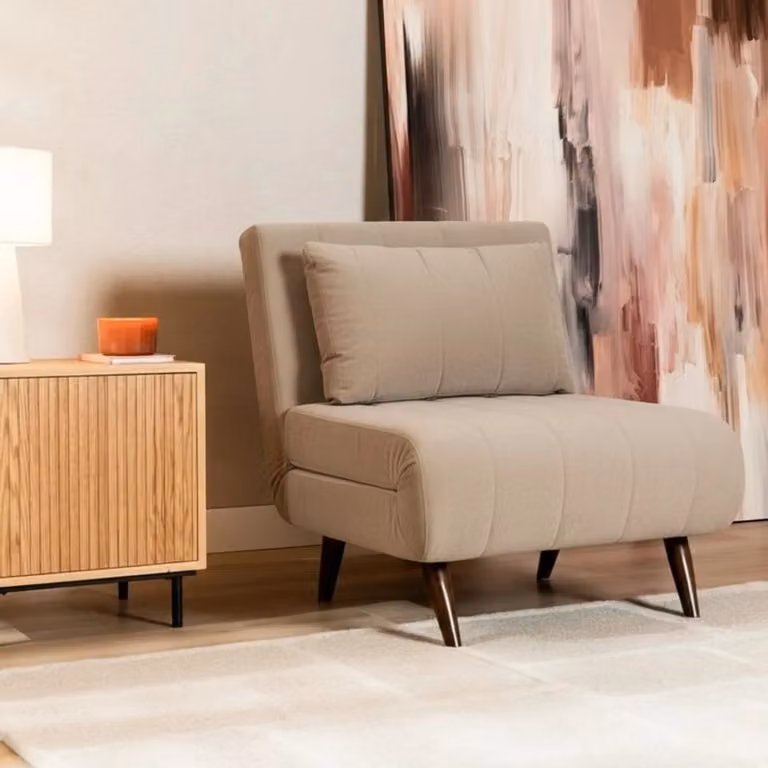 Bronx71 Velvet Slaapfauteuil Hanna Beige