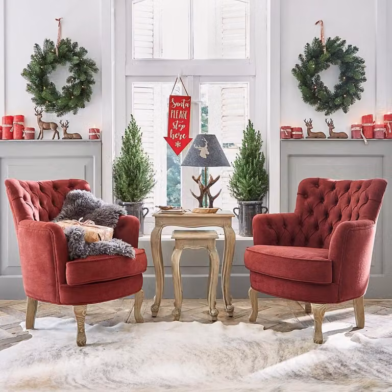 LOBERON Fauteuil Calgary Chesterfield rood