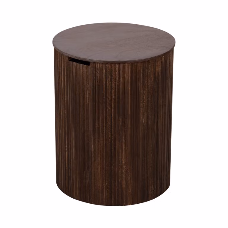 Lewis & Loft Bijzettafel Lonne - FSC® mangohout - Walnoot bruin - ⌀40 cm