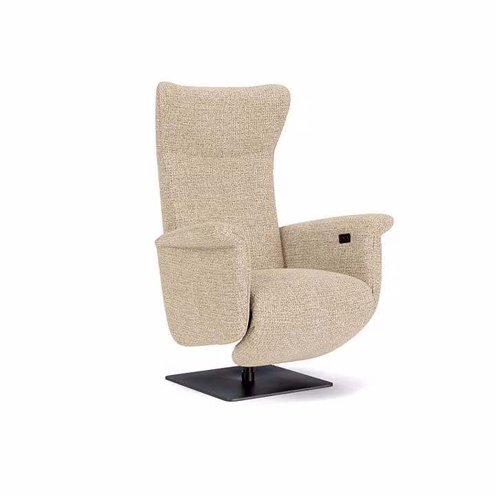 Prominent E-chair - Beige - Stof - Relax Fauteuil met Armleuningen