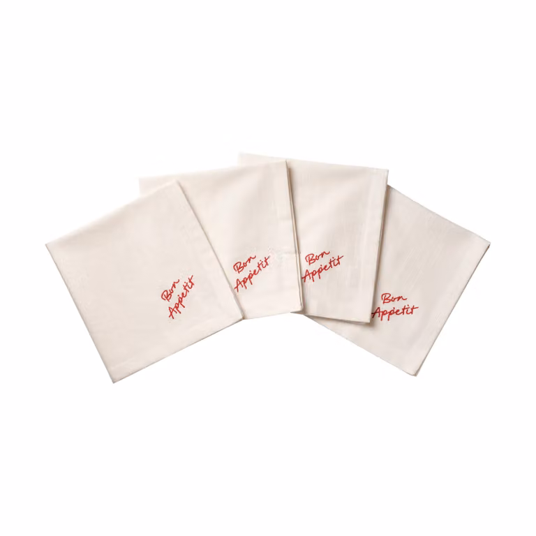 Pick a Poppy Quote katoenen servetten Rood, 4-pack, 45 x 45 cm