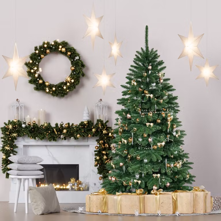 QLS Kunstkerstboom model NK13 met kerstboomstandaard, 220 cm