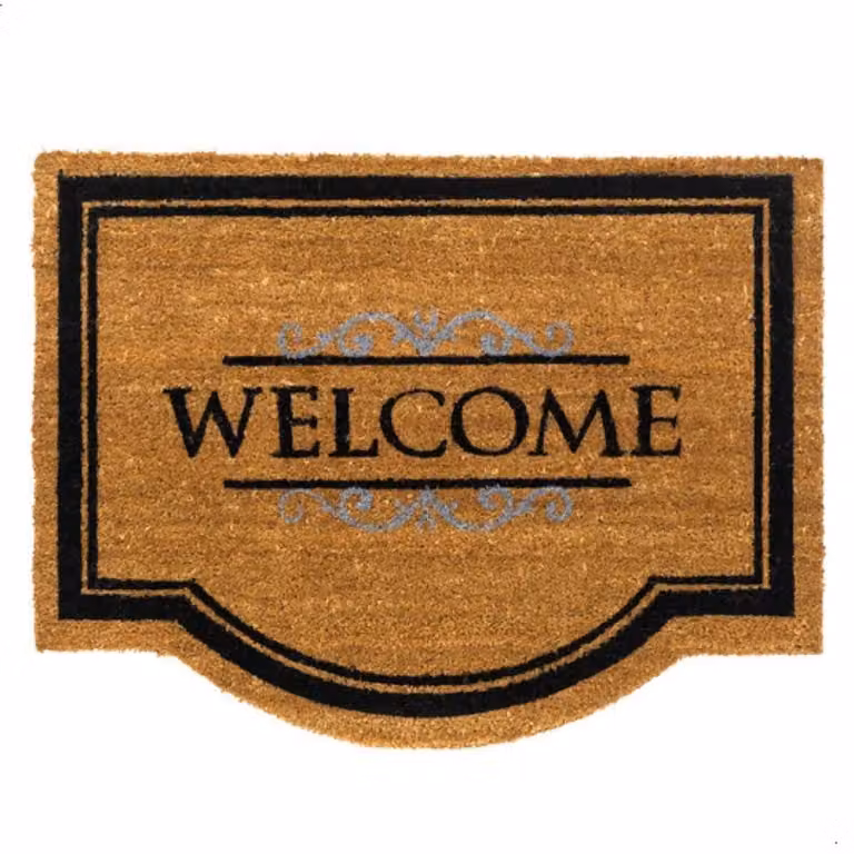 Hamat E-coco Classic Welcome De Mat van Kokosvezel in Natural Bruising, Bruin/Zwart, B: 80 cm, D: 60 cm, H: 1,5 cm