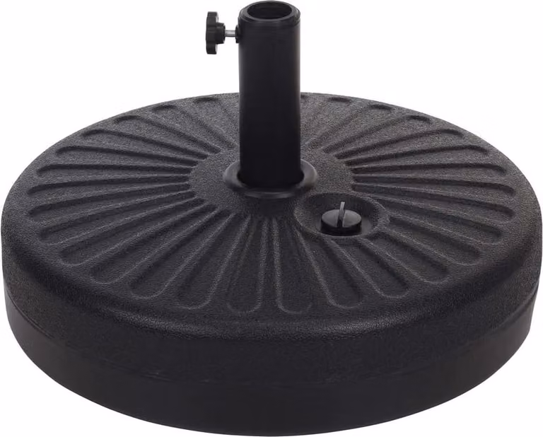 Fair-Shopping Zwart Vulbare Parasolvoet 22L met Houder voor Zonnescherm X010