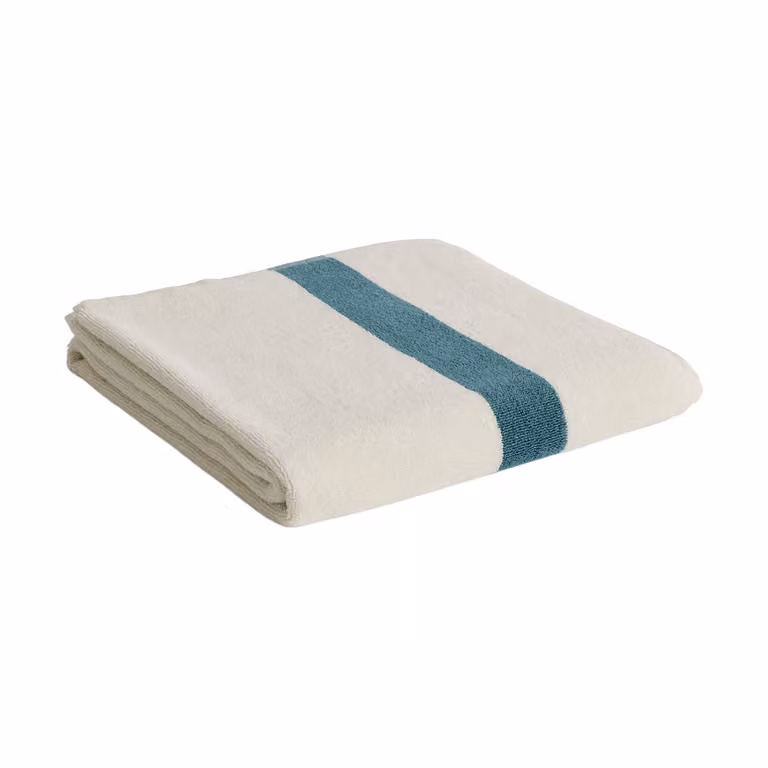 HAY Stripe handdoek Petrol blue, 70 x 140 cm