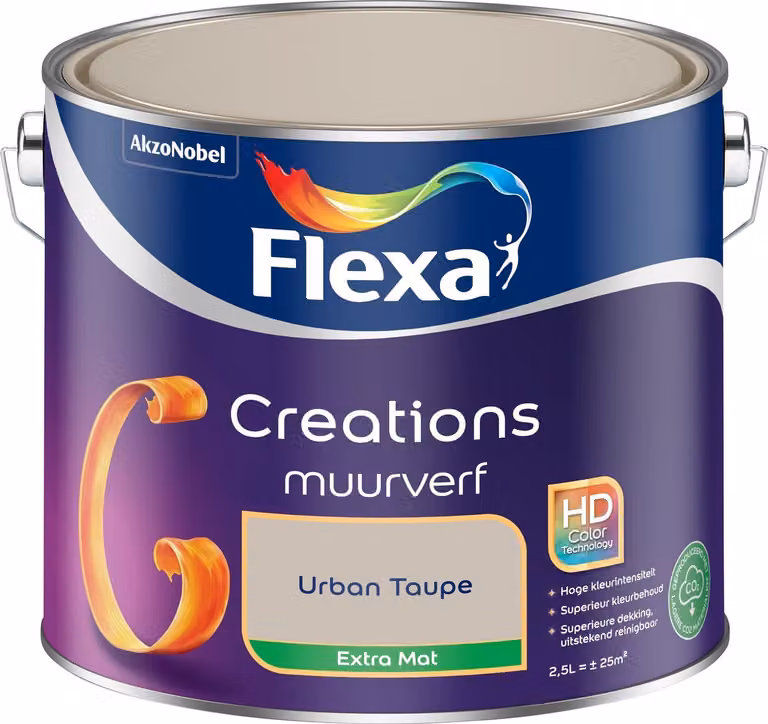 Flexa Creations Muurverf Extra Mat - Urban Taupe - 2,5 l