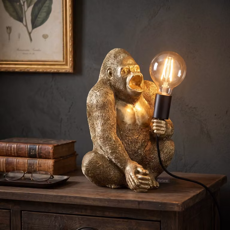 Parlane Tafellamp Elton The Gorilla goud/messing B: 26 cm, D: 25 cm, H: 38 cm
