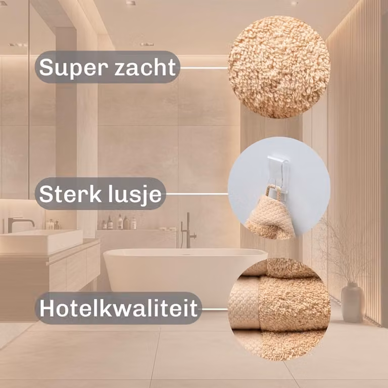 Handdoekenset Bundel in Zandkleur - Hotelkwaliteit - 50 x 100 cm