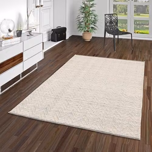 Lara Natuur Wol Kilim Tapijt - Grijs Zwart Gevlekt - Modern Rechthoekig
