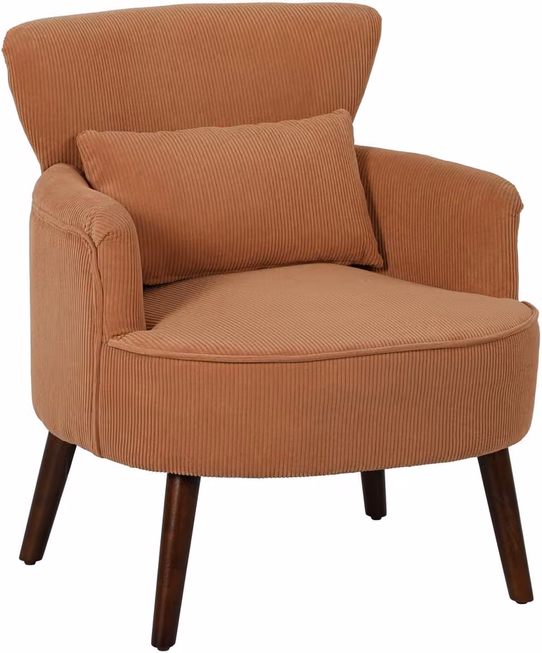Homona Fauteuil met lendenkussen en armleuningen - Oranje - B/D/H: 69 x 69,5 x 78 cm