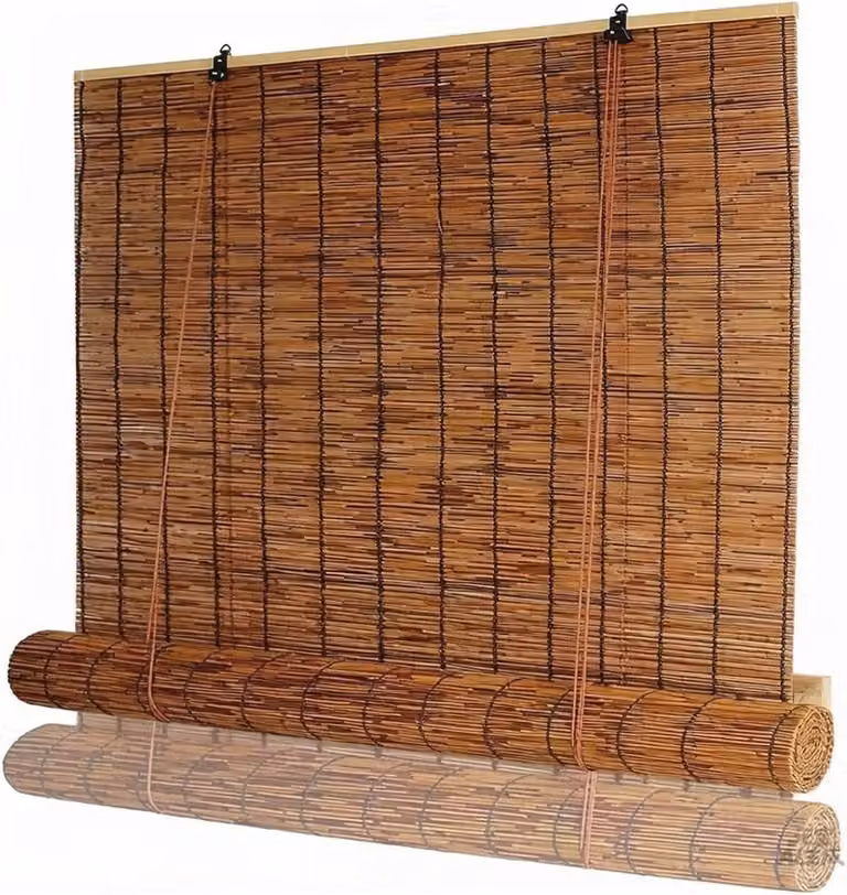 Natuurlijk Bamboe Rolgordijn Romeinse Schermen Waterdicht Geweven B: 85 cm, H: 120 cm
