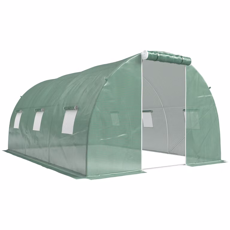 Outsunny Polykas Inloop Polytunnel Donkergroen B: 4,5 m, D: 3 m