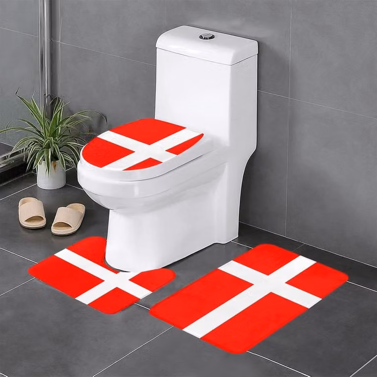 3-delige witte badkamermat set voor badkamer decoratie